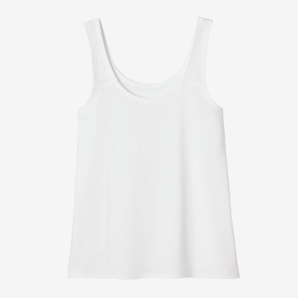 Fitness Straight Pure Cotton Tank Top 100 - White