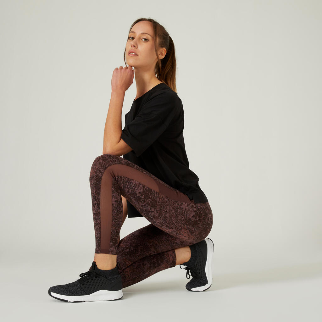 7/8 Leggings - Brown with Print