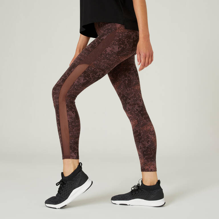 Women Trackpant 7/8 Leggings 520- Brown with Print