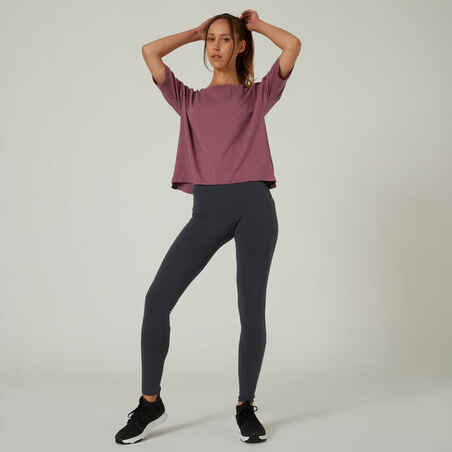 Women's Loose-Fit Fitness T-Shirt 520 - Grape