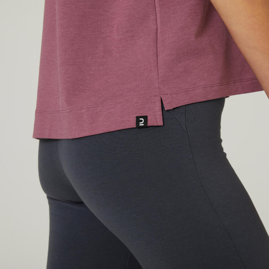 T-shirt Loose fitness femme - 520 Violet raisin