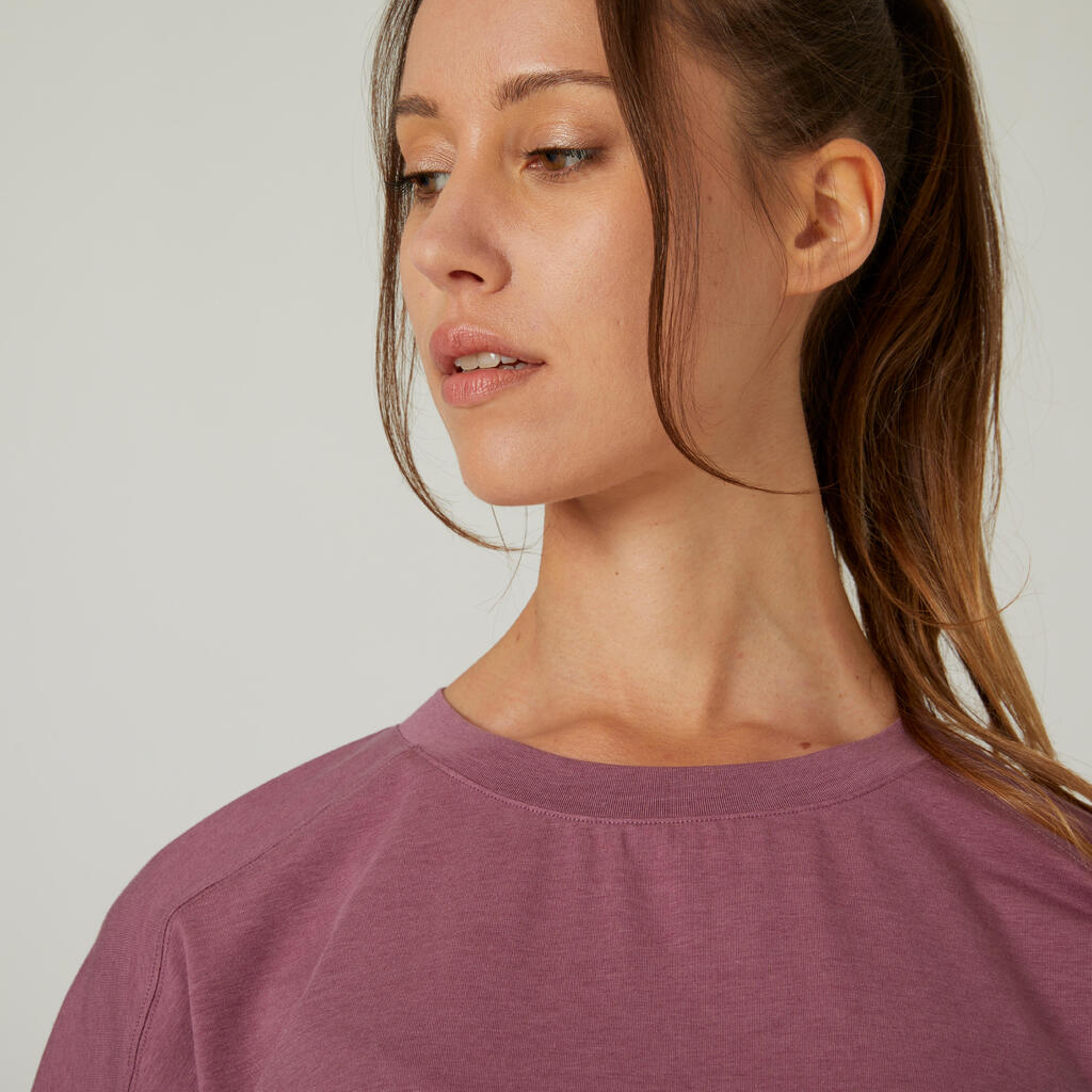 T-shirt Loose fitness femme - 520 Violet raisin
