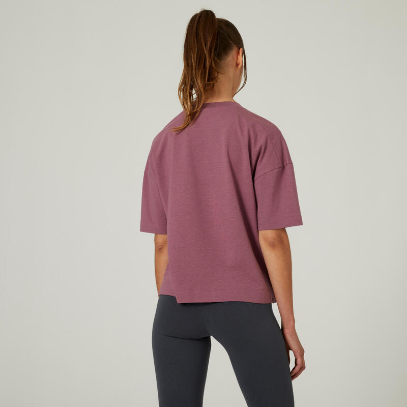 T-shirt Loose fitness femme - 520 Violet raisin