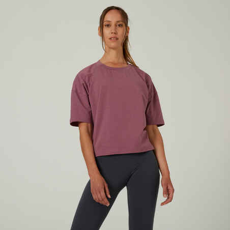 T-shirt Loose fitness femme - 520 Violet raisin