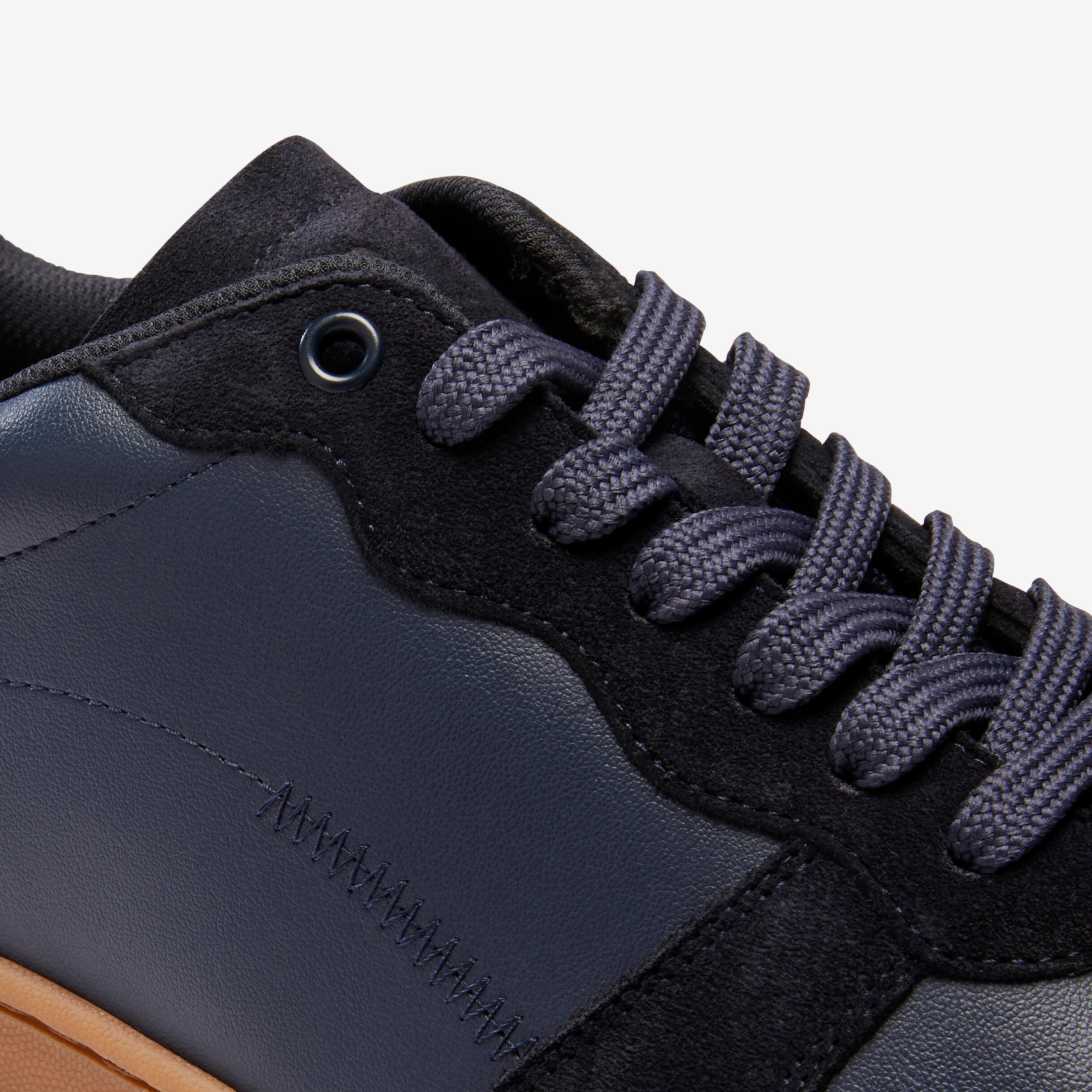Walk Portect Men s Leather Walking Shoes Navy Blue Decathlon