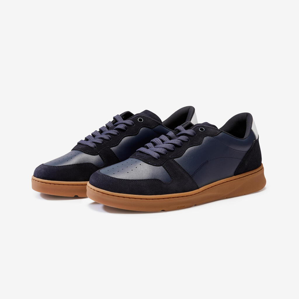 Walk Portect Men's Leather Walking Shoes - Navy Blue
