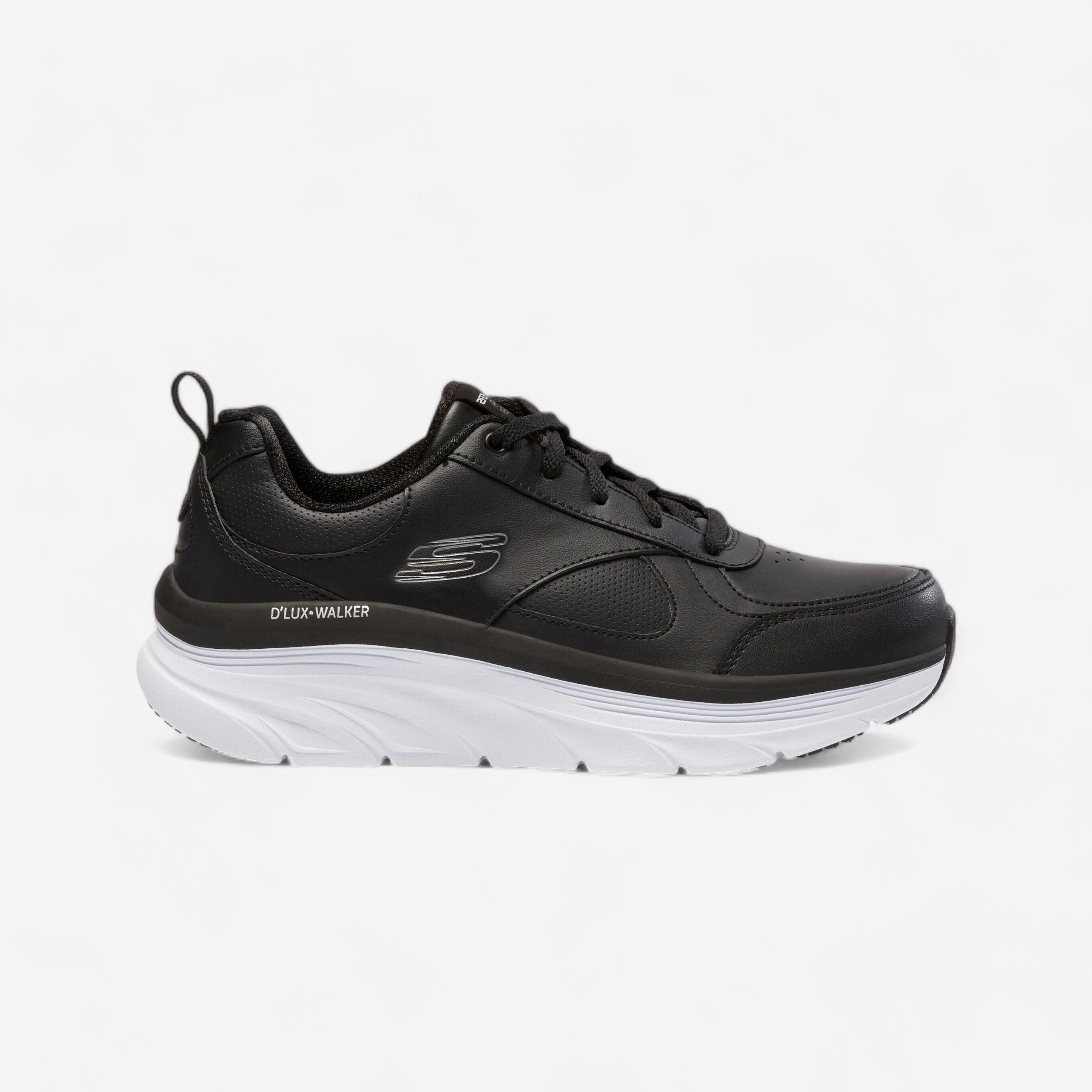 Zapatillas caminar Mujer skechers piel D Lux Walker negro Decathlon