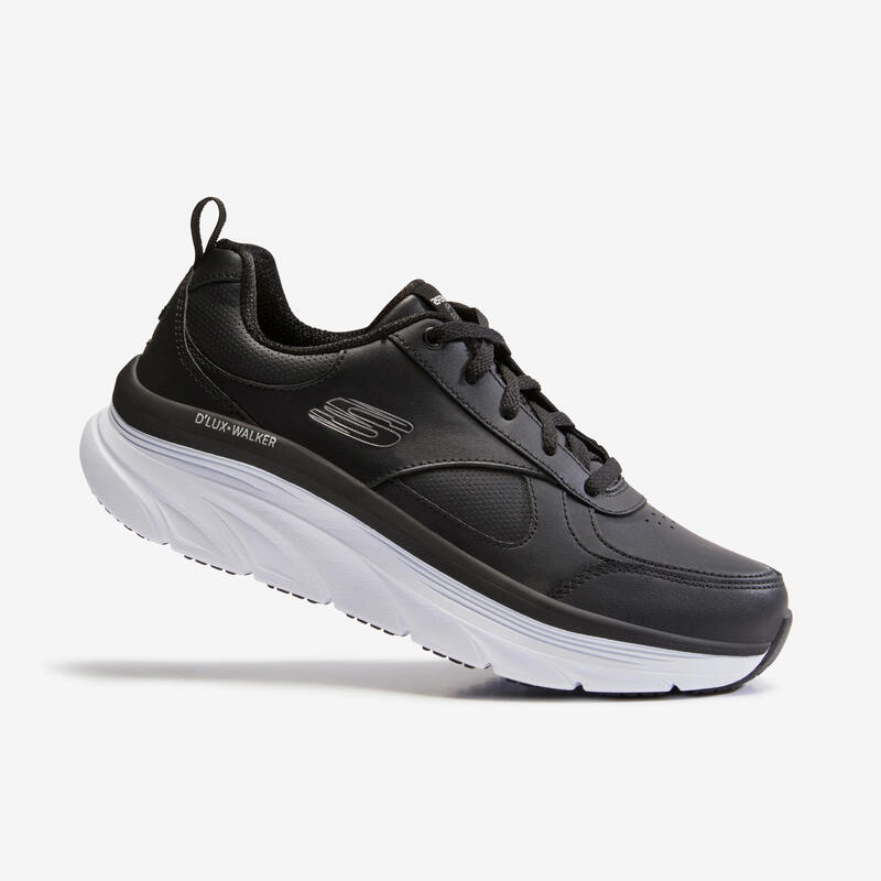 Women's Shoes Skechers D'Lux Walker black leather Decathlon