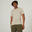 T-shirt fitness manches courtes droit col rond coton homme - 500 beige