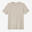 T-Shirt Corte Direito de Fitness Decote Redondo em Algodão Homem 500 Bege