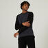 Men Tshirt Long Sleeve Regular Fit 520 for Gym- Grey/Black