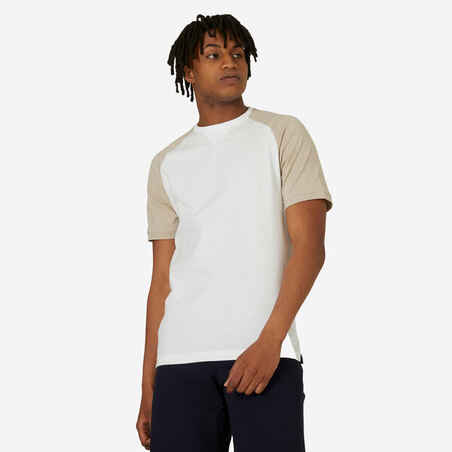 Men's Fitness T-Shirt 520 - White/Beige