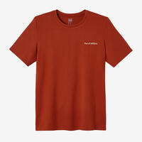 T-shirt fitness manches courtes droit col rond coton homme - 500 Marron