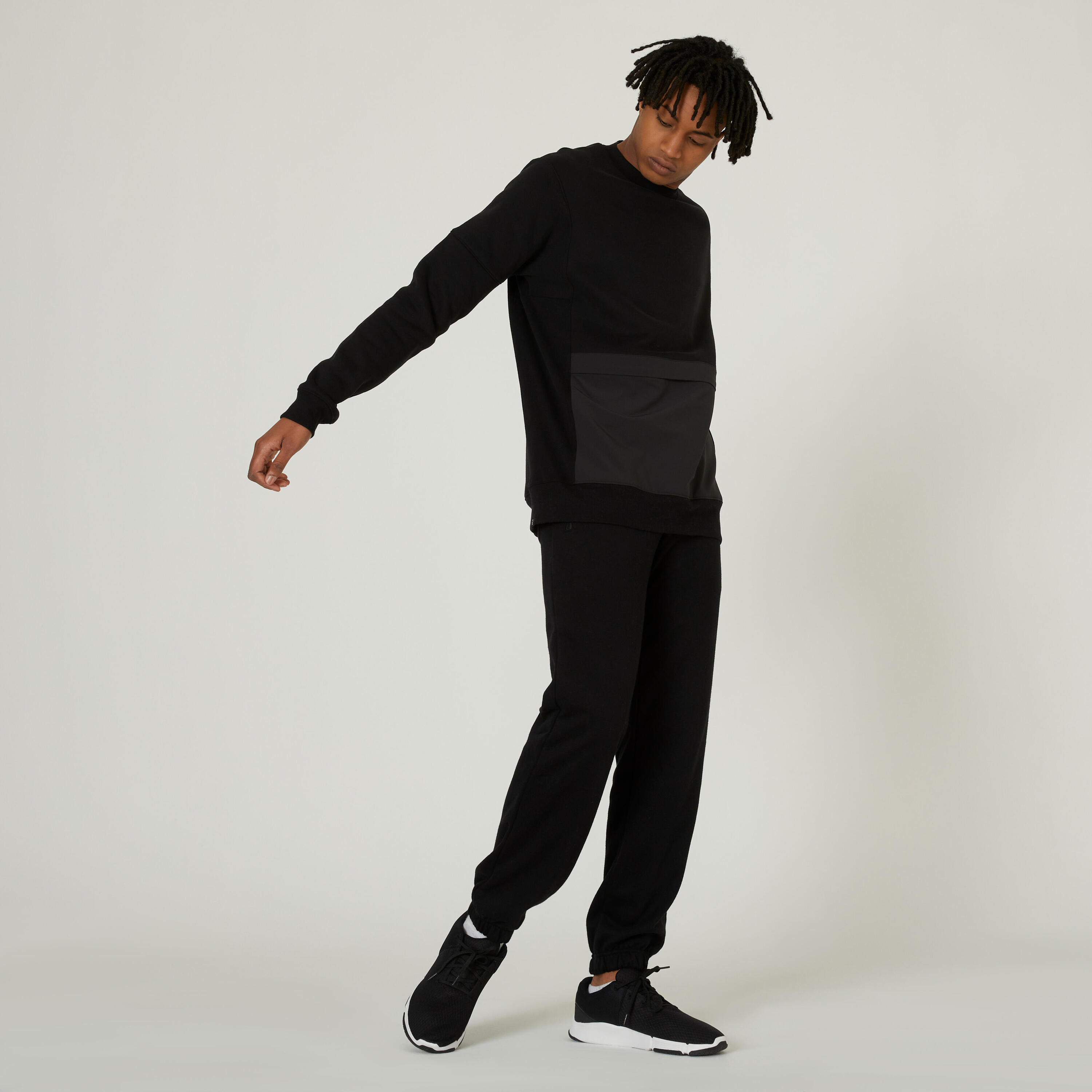 Men's Fitness Sweatshirt Crew 520 - Black 6/8