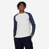 Men Tshirt Long Sleeve Regular Fit 520 for Gym-White/Blue