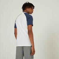 Men's Straight-Fit Fitness T-Shirt 520 - White/Blue