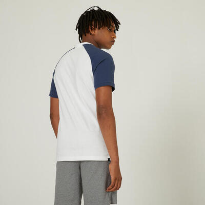 T-shirt Droit Fitness Homme  -  520 Blanc et Bleu