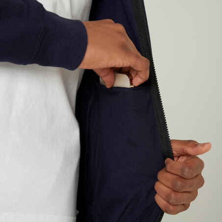Vyriškas tiesaus kirpimo kūno rengybos džemperis su gobtuvu ir kišenėmis „520“, tamsiai mėlynas