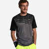 Vīriešu elpojošs padel tenisa T krekls “500”, pelēks/melns