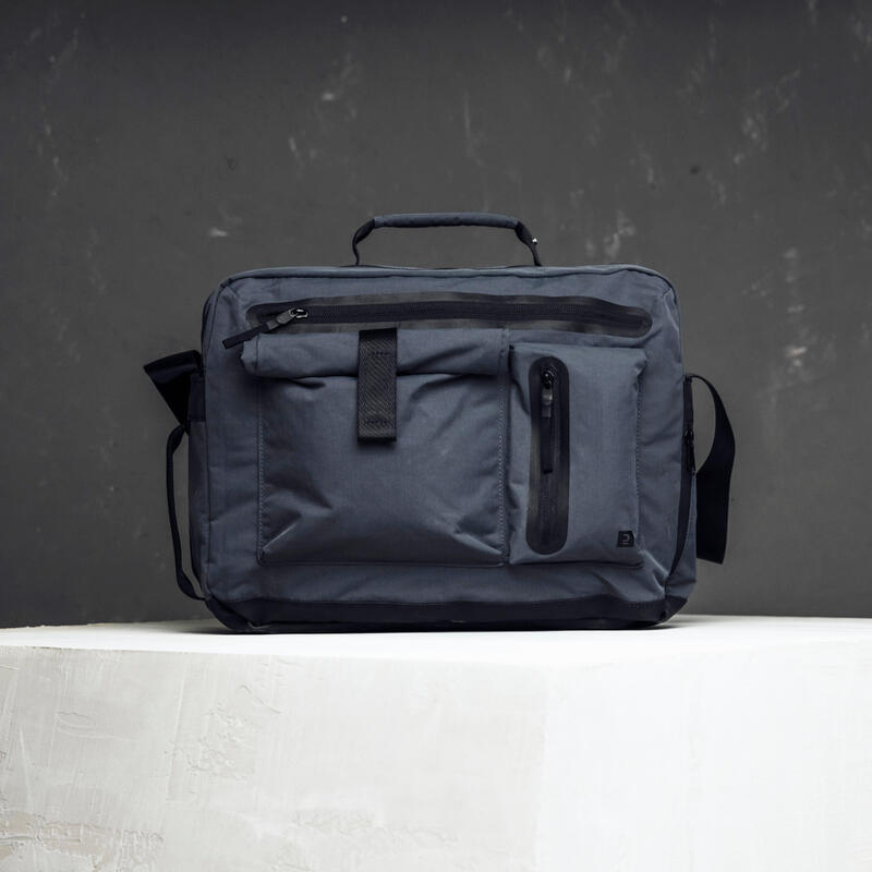 Urban Walking Messenger Bag Backpack Backenger 20L Textile - navy