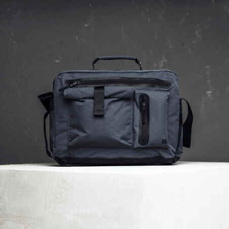 Urban Walking Messenger Bag Backpack Backenger 20L Textile - navy