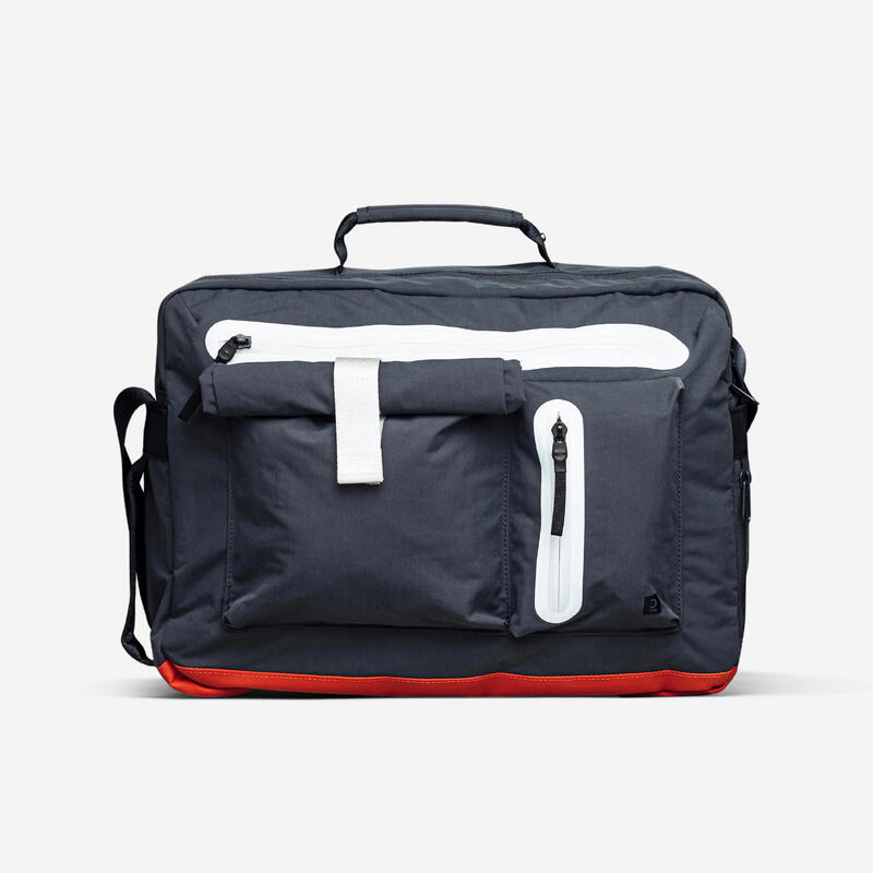 Urban Walking Messenger Bag Backpack Backenger 20L Textile - navy/orange