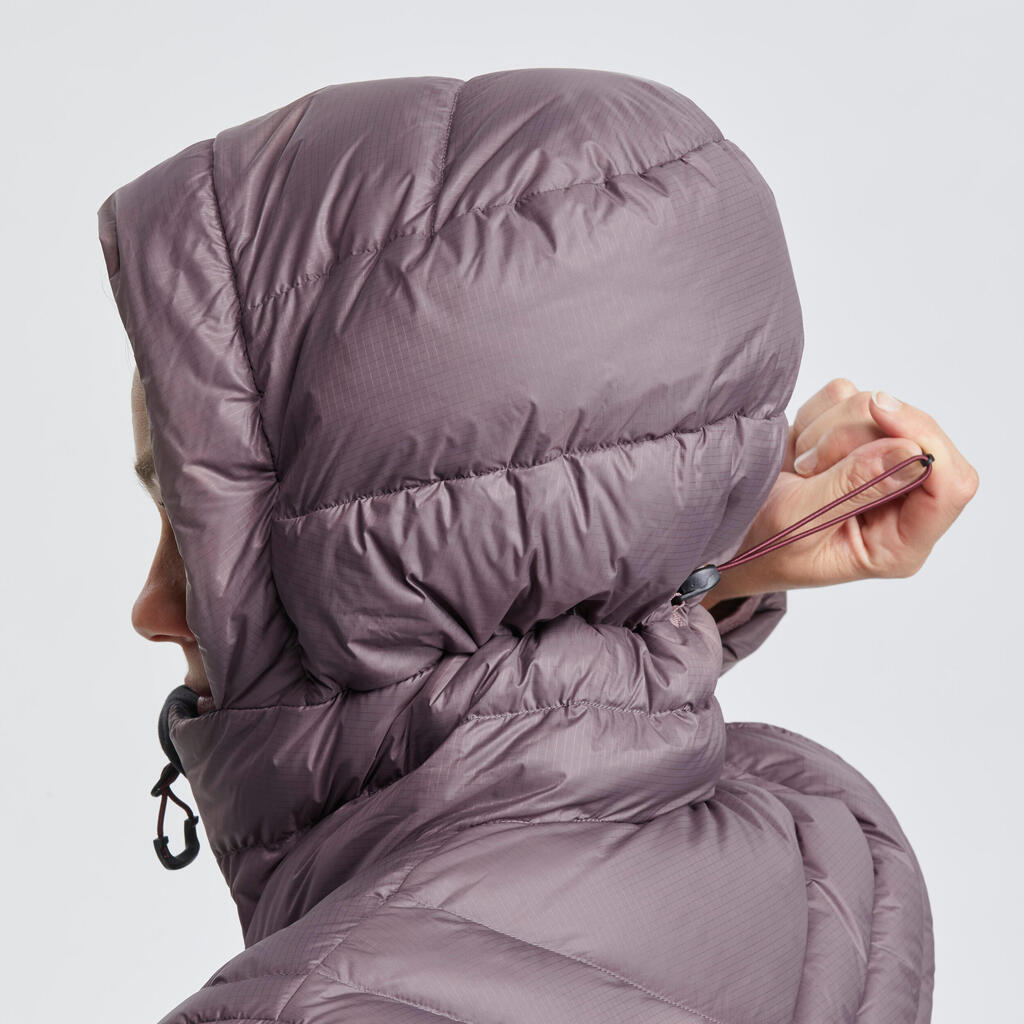 Daunenjacke Damen Kapuze bis -10 °C Trekking ‒ MT500 