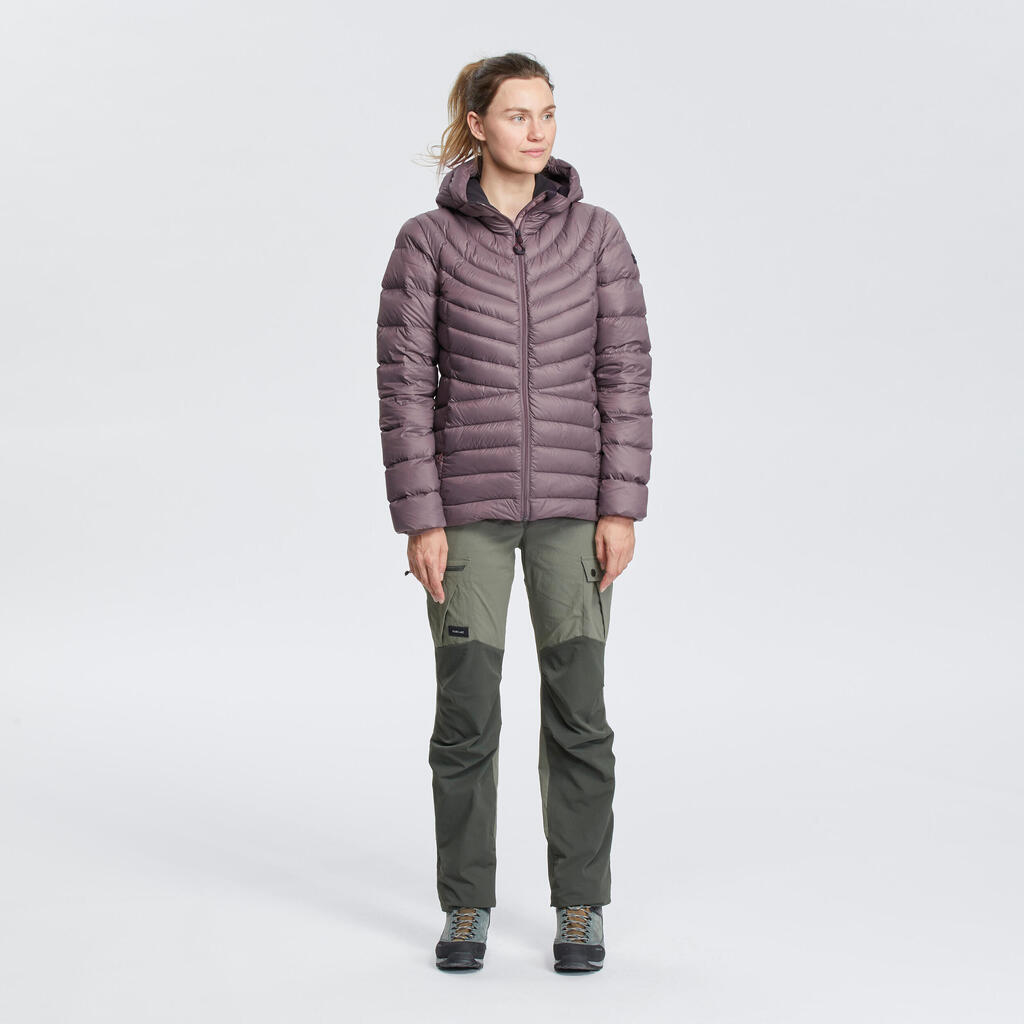 Daunenjacke Damen Kapuze bis -10 °C Trekking ‒ MT500 