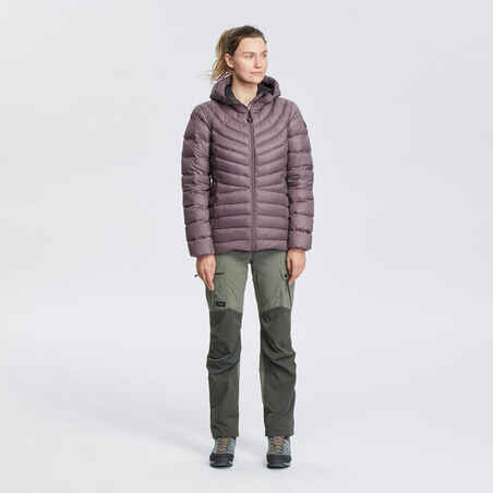 Women’s mountain trekking hooded down jacket - MT500 -10°C