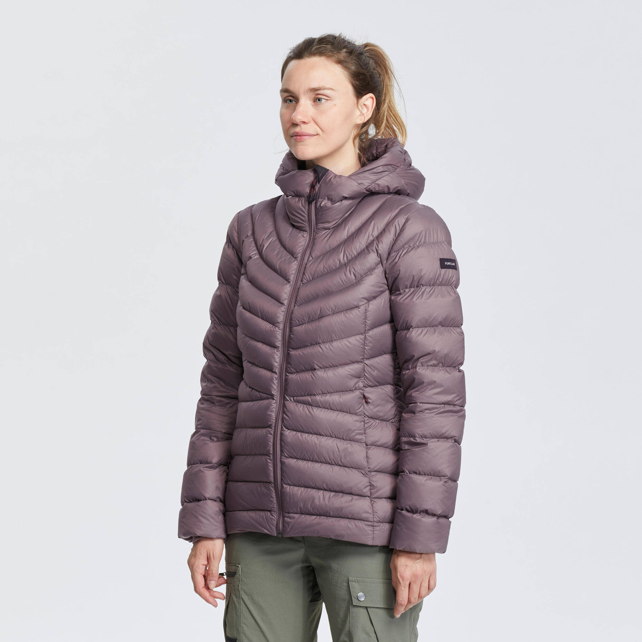 Women Trekking Down Jacket MT500 -10°C Plum -  1