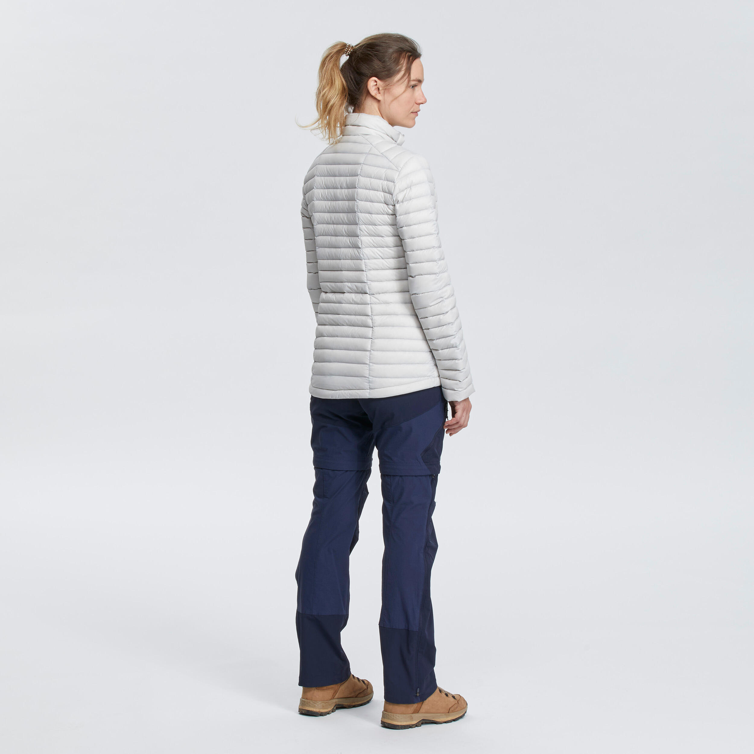 Women Trekking Down Jacket - MT100 -5°C Grey