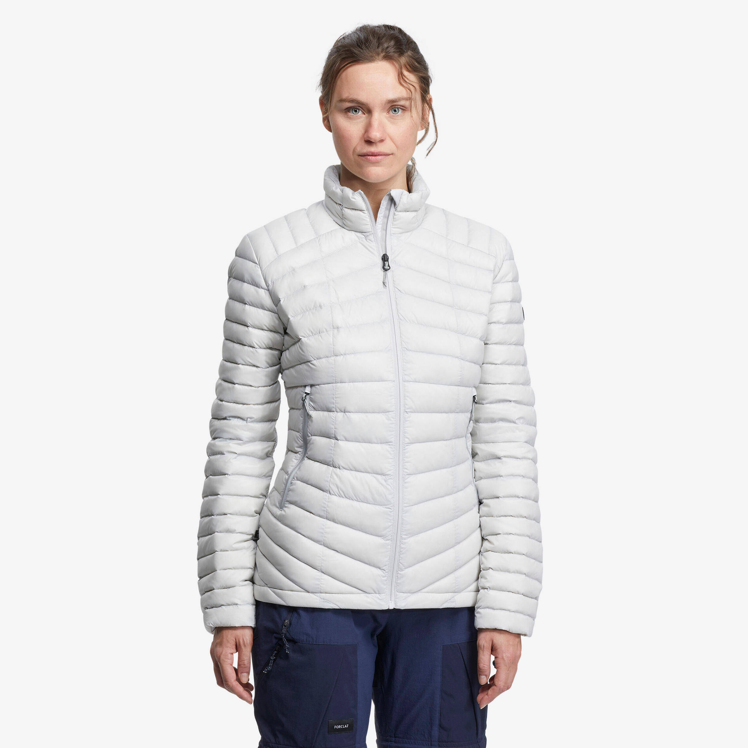 Women Trekking Down Jacket - MT100 -5°C Grey