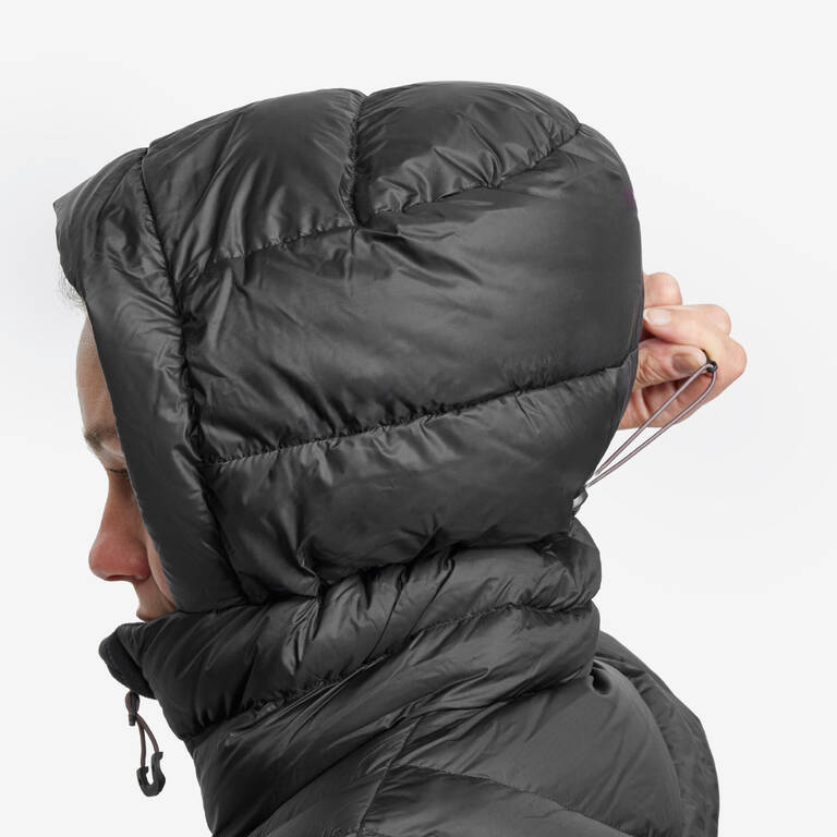 Jaket Down Wanita dengan Tudung untuk Trekking Gunung - MT500 -10°C