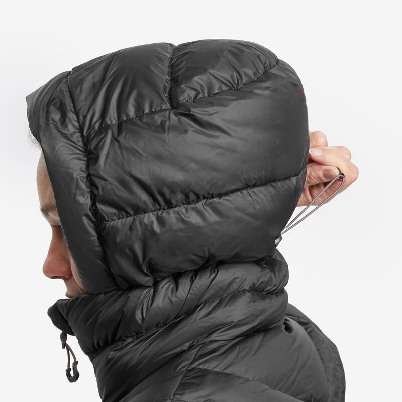 Kadın Outdoor Trekking Kapüşonlu Şişme Mont - Kuş Tüyü - Siyah - MT500 -10 °C