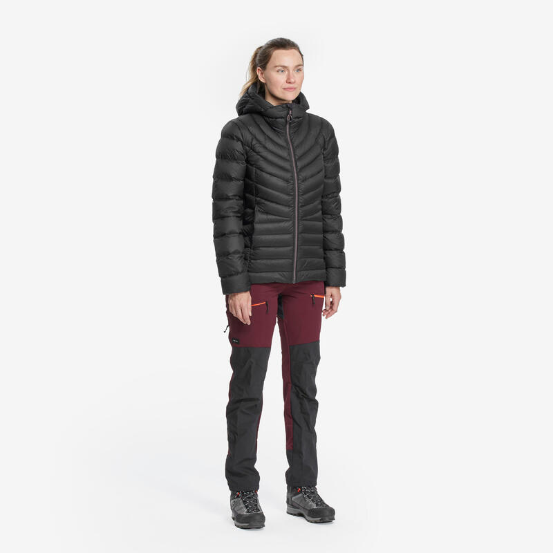 Daunenjacke Damen Kapuze bis -10 °C Trekking - MT500 