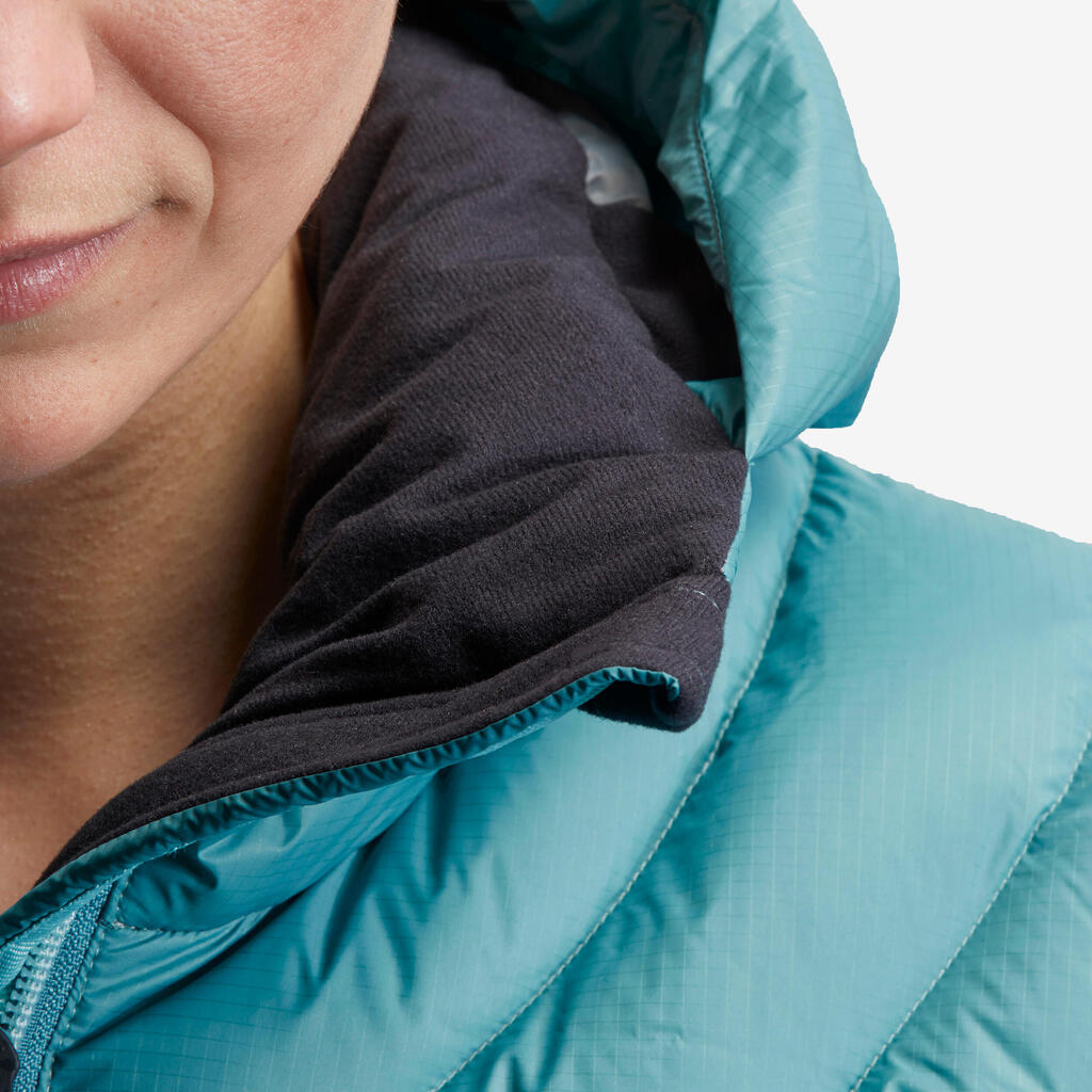 Women’s mountain trekking hooded down jacket - MT500 -10°C