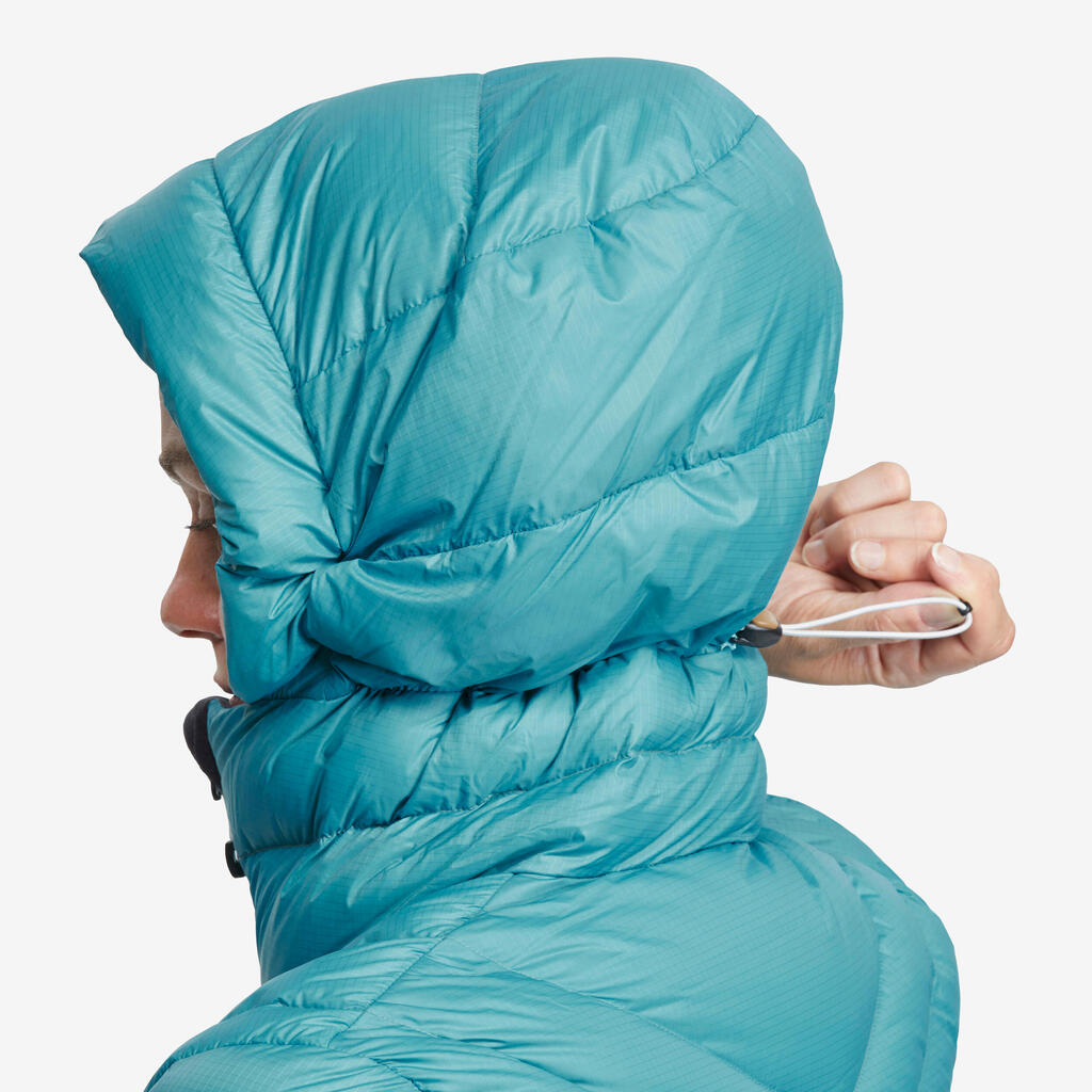 Dámska páperová bunda MT500 na horskú turistiku s kapucňou do -10 °C