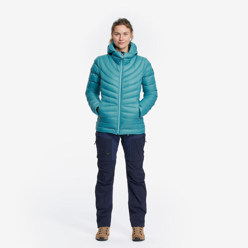 Daunenjacke Damen Kapuze bis -10 °C Trekking ‒ MT500 