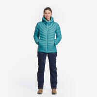 Women’s mountain trekking hooded down jacket - MT500 -10°C