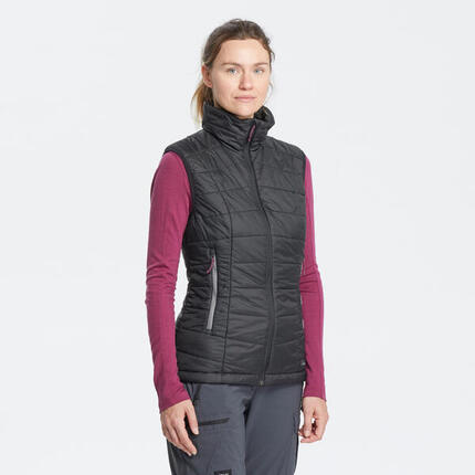 Doudoune de trek sans manches synthétique Femme, MT100 noir