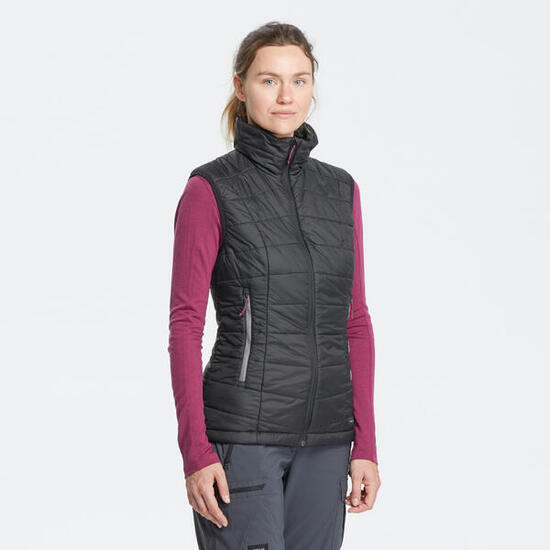 Doudoune de trek sans manches synthétique Femme, MT100 noir