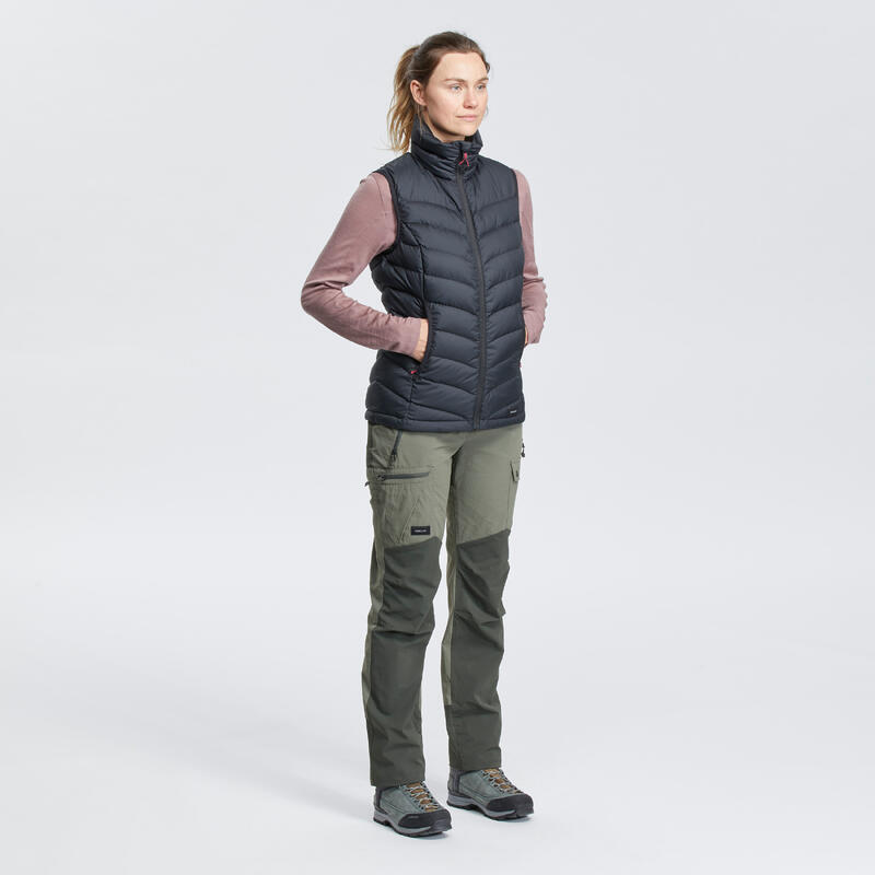 Gilet trekking donna MT500 PIUMA nero