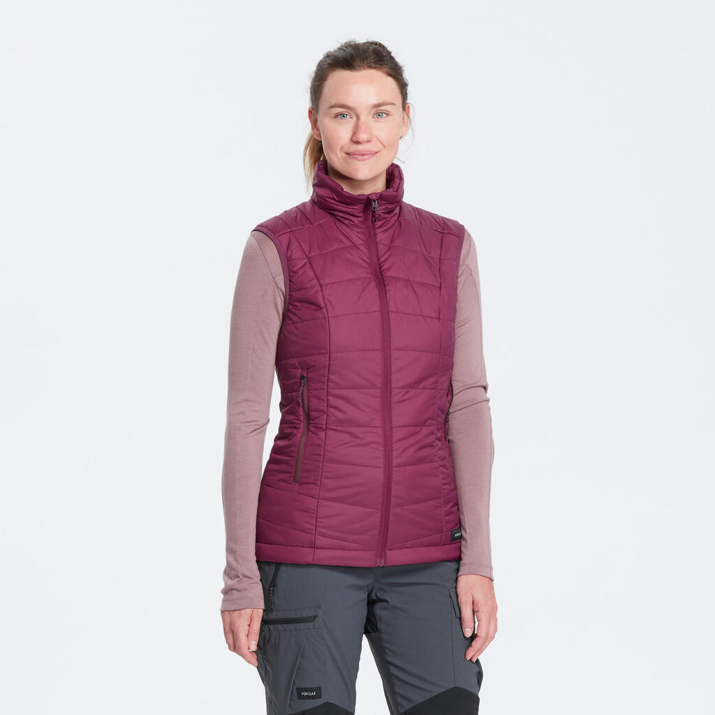 Wattierte Weste Damen Synthetik Trekking - MT100 violett 