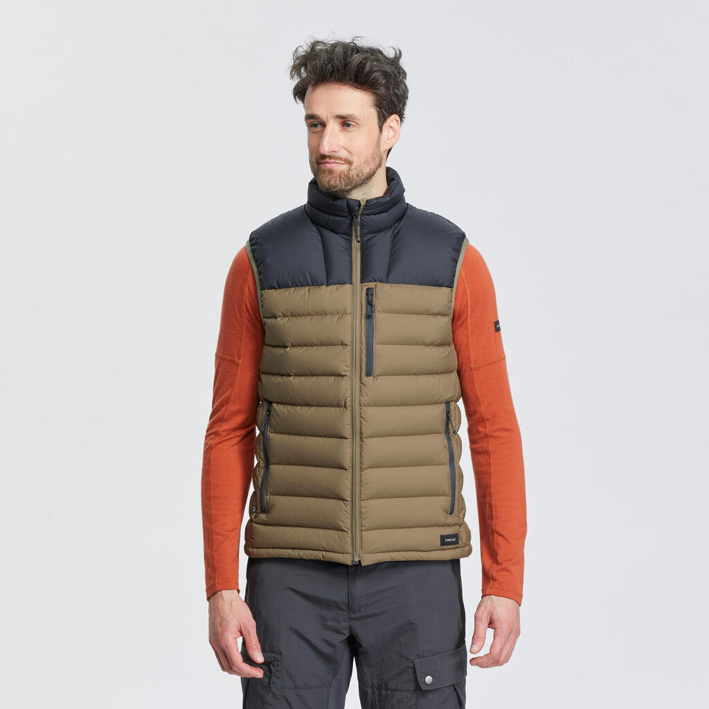 Daunenweste Herren Trekking - MT500 braun