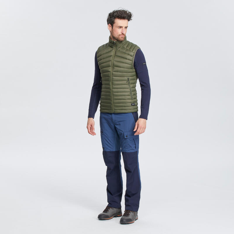 Gilet trekking MT100 PIUMA uomo verde oliva