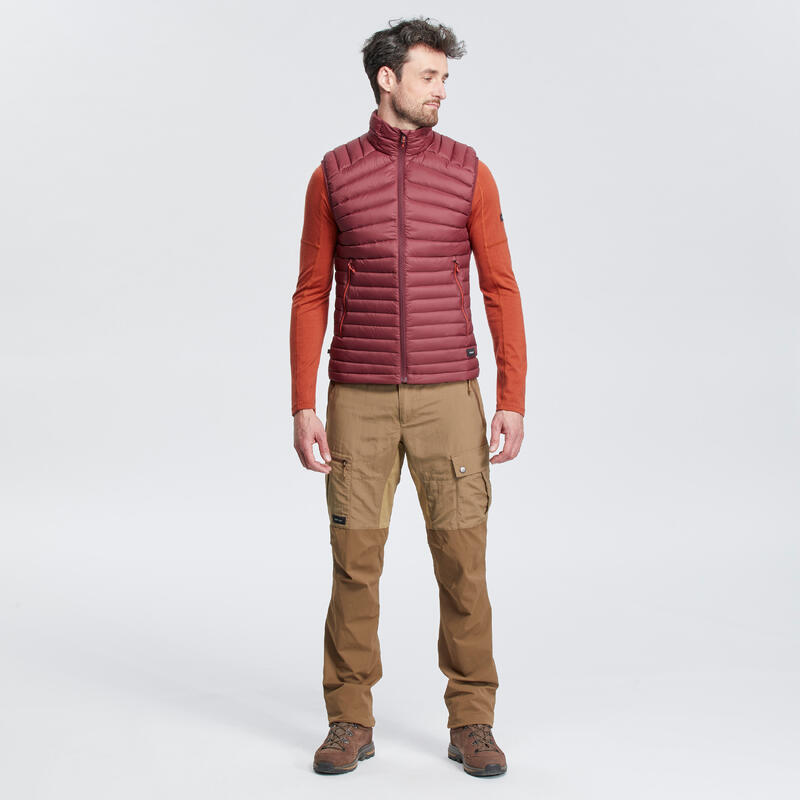 Gilet trekking uomo MT100 PIUMA bordeaux