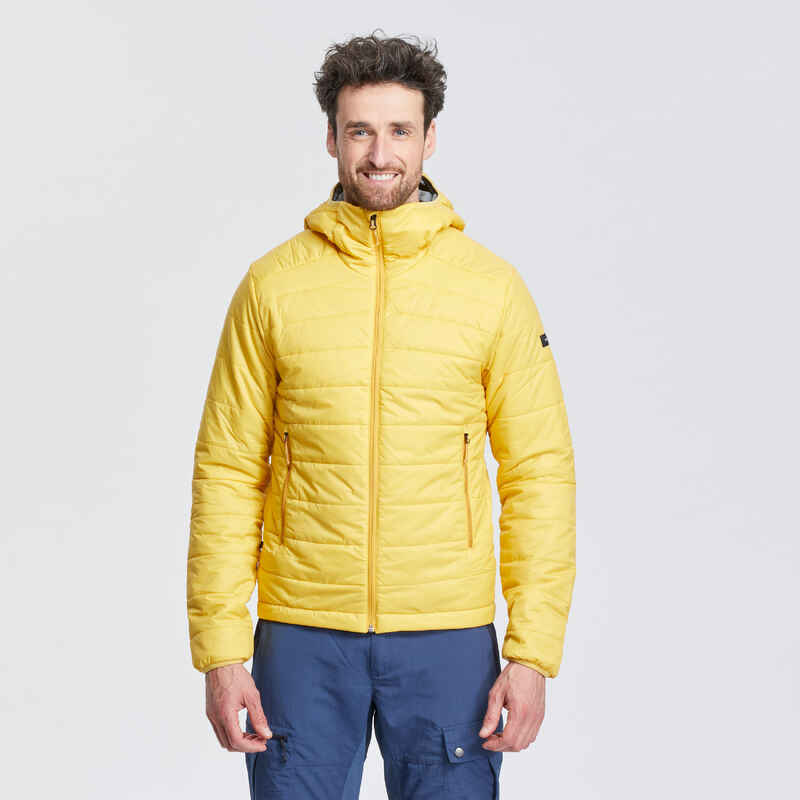 Wattierte Jacke Herren bis -5 °C Kapuze Trekking - MT100 gelb