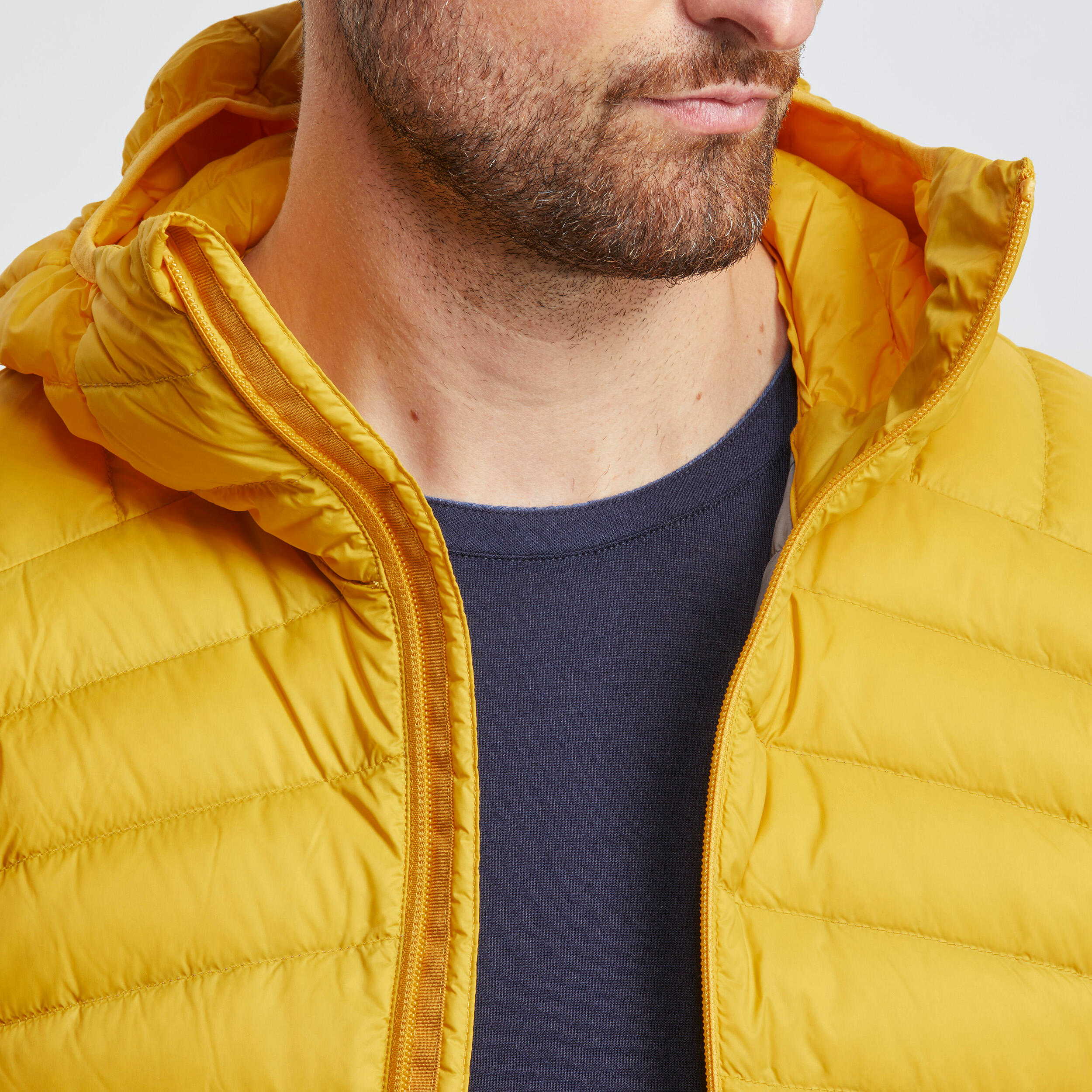 Doudoune capuche en duvet de trek montagne MT100 5 C Homme
