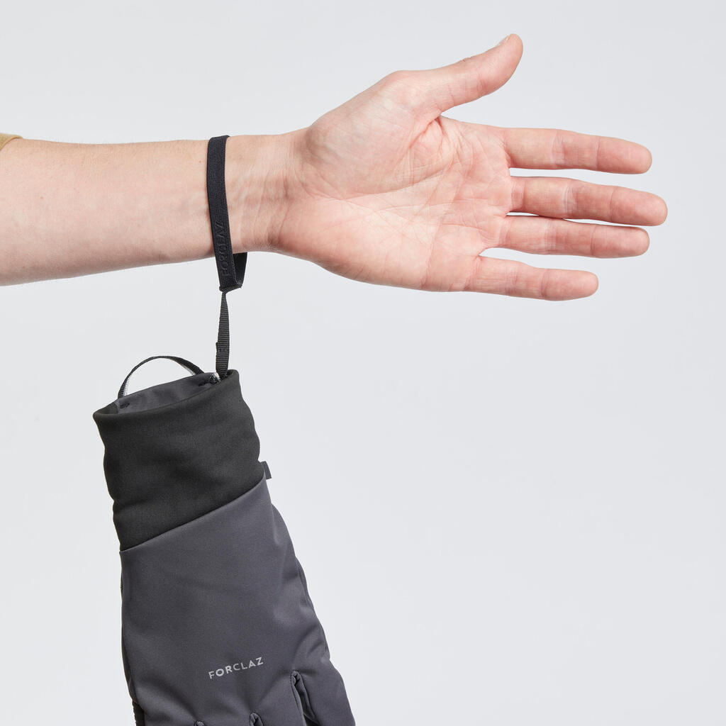 Dotykové vetruvzdorné rukavice MT900 na horskú turistiku sivé