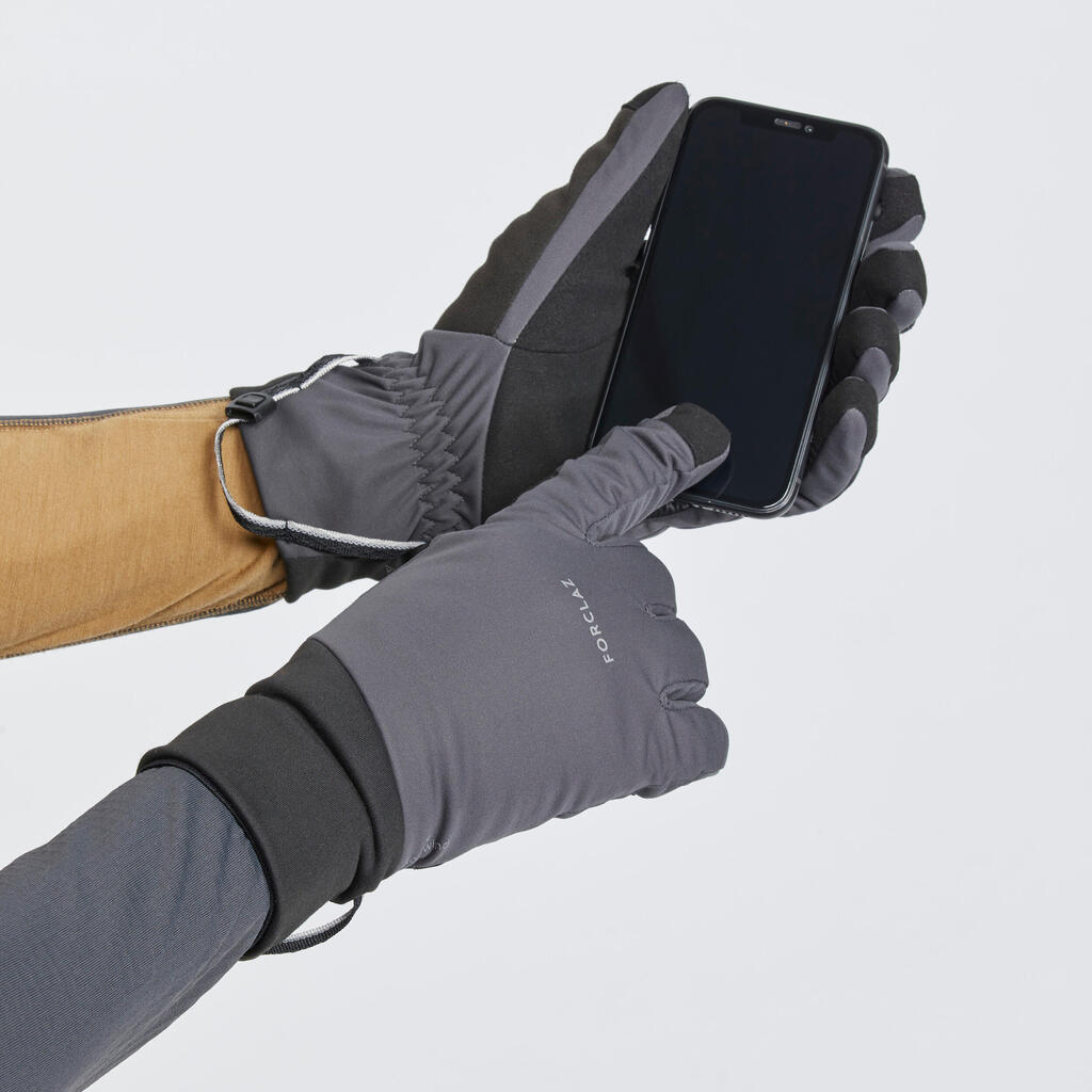 Handschuhe Erwachsene winddicht touchscreenfähig Bergwandern – MT900 grau
